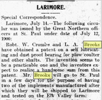 L.A. Brooks Patent